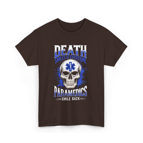 Death Smiles Paramedics EMT T-Shirt - Dark Chocolate