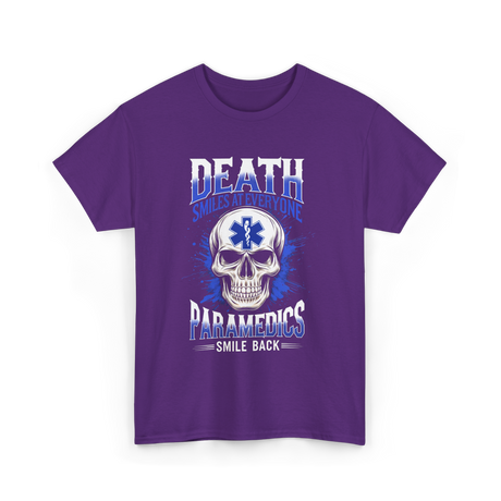 Death Smiles Paramedics EMT T-Shirt - Purple