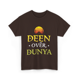 Deen Over Dunya Islamic Culture T-Shirt - Dark Chocolate