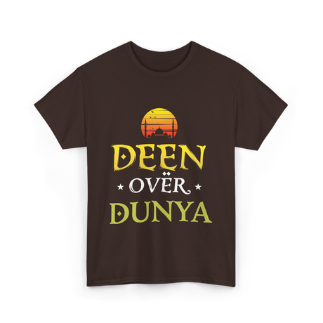 Deen Over Dunya Islamic Culture T-Shirt - Dark Chocolate