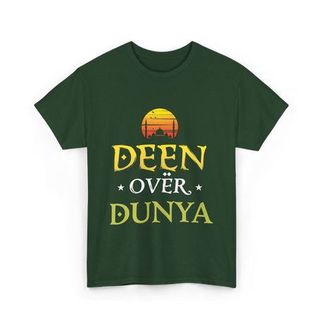 Deen Over Dunya Islamic Culture T-Shirt - Forest Green