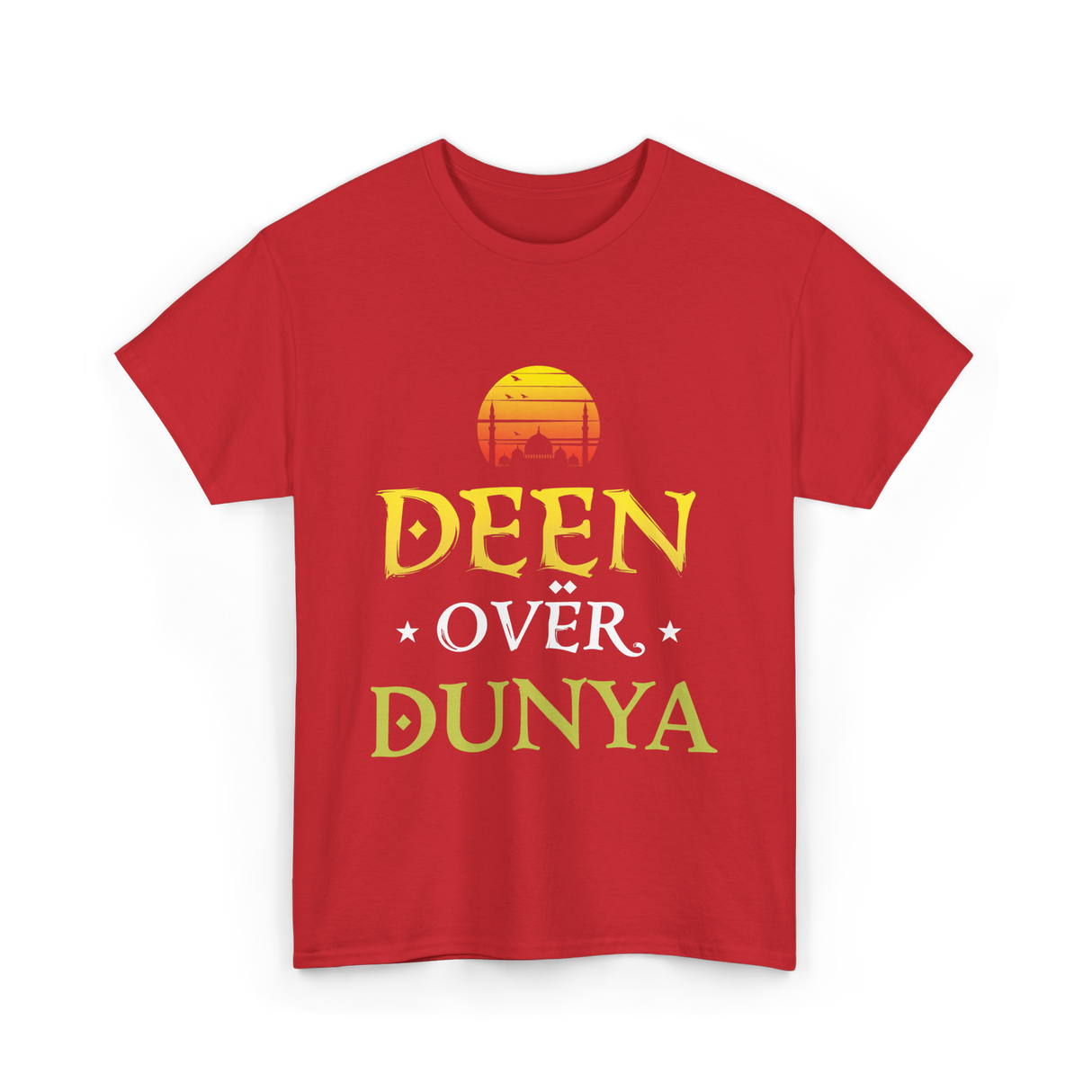 Deen Over Dunya Islamic Culture T-Shirt - Red