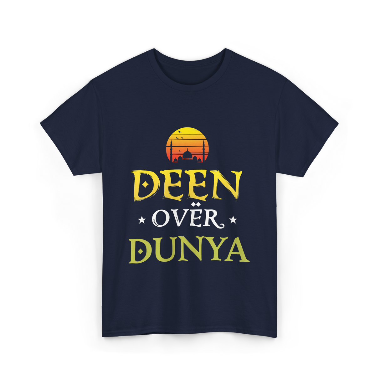 Deen Over Dunya Islamic Culture T-Shirt - Navy