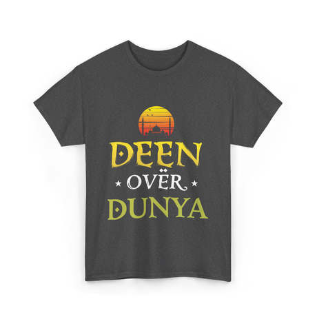 Deen Over Dunya Islamic Culture T-Shirt - Dark Heather