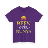 Deen Over Dunya Islamic Culture T-Shirt - Purple