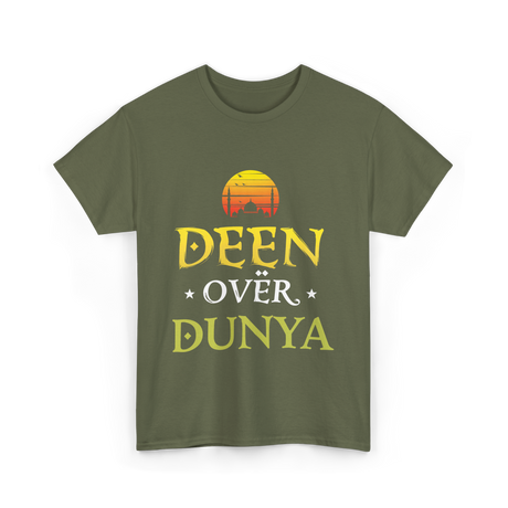 Deen Over Dunya Islamic Culture T-Shirt - Military Green