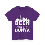 Deen Over Dunya Islamic Faith T-Shirt - Purple