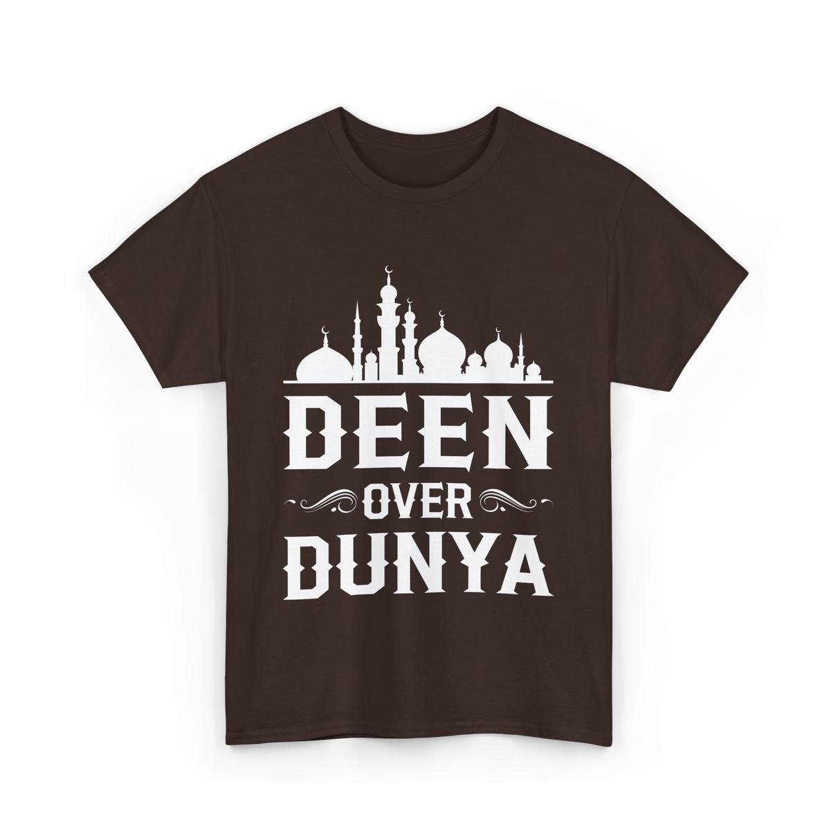 Deen Over Dunya Islamic Faith T-Shirt - Dark Chocolate