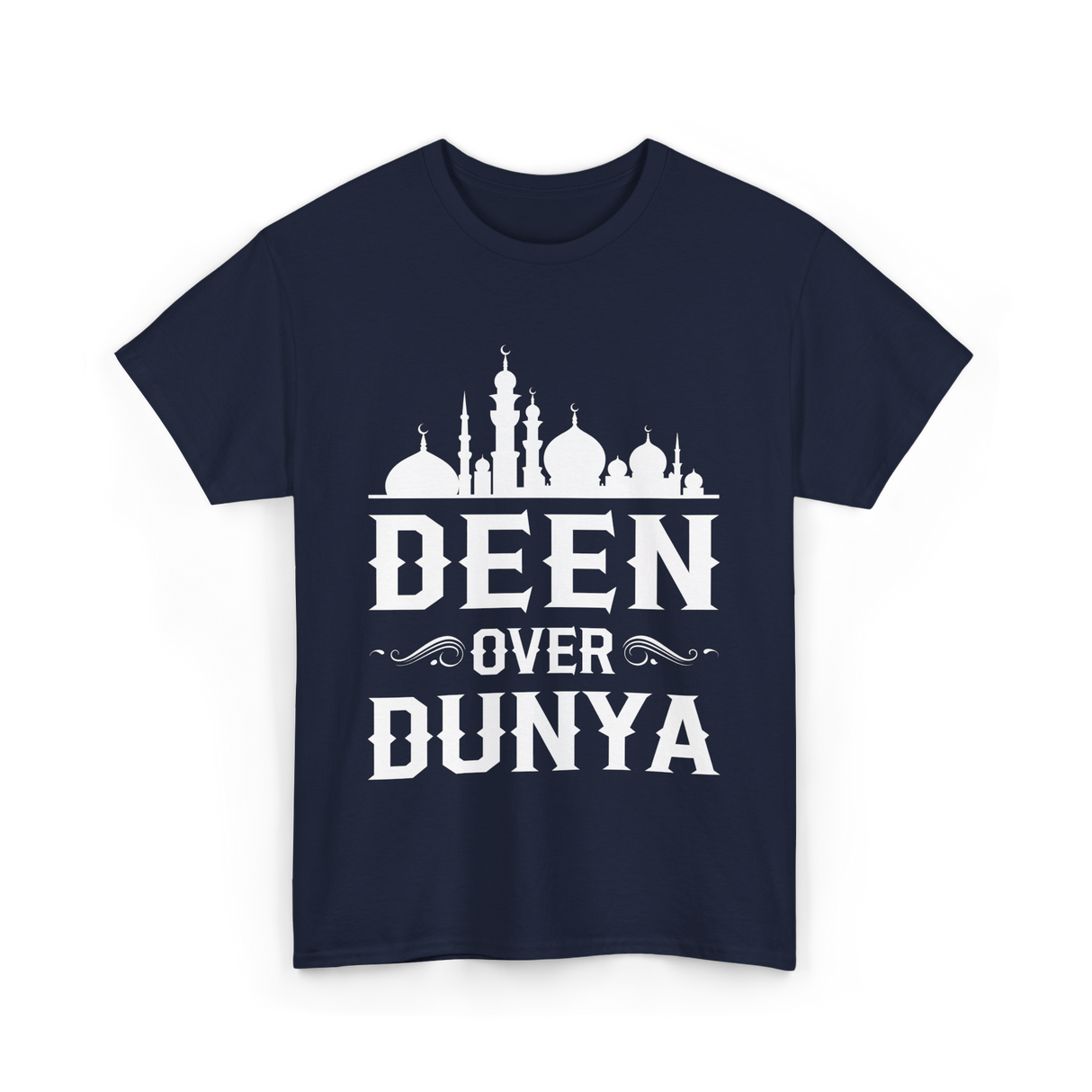 Deen Over Dunya Islamic Faith T-Shirt - Navy