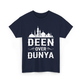 Deen Over Dunya Islamic Faith T-Shirt - Navy