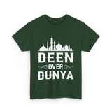 Deen Over Dunya Islamic Faith T-Shirt - Forest Green