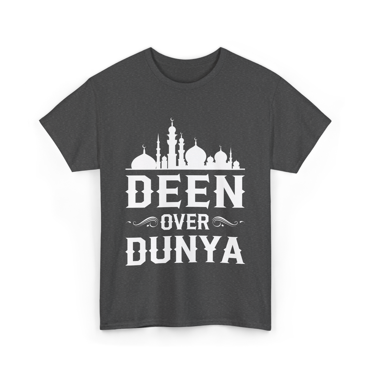 Deen Over Dunya Islamic Faith T-Shirt - Dark Heather