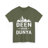 Deen Over Dunya Islamic Faith T-Shirt - Military Green