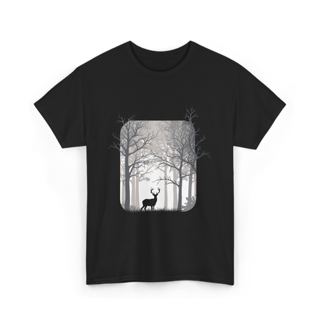 Deer Forest Wildlife Nature T-Shirt - Black