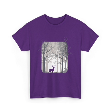 Deer Forest Wildlife Nature T-Shirt - Purple