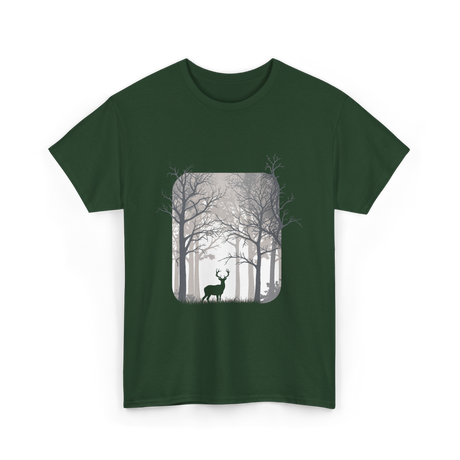 Deer Forest Wildlife Nature T-Shirt - Forest Green