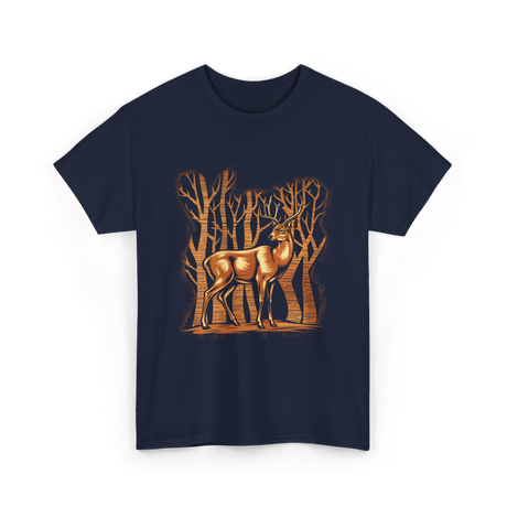 Deer Lover Deer Wildlife T-Shirt - Navy