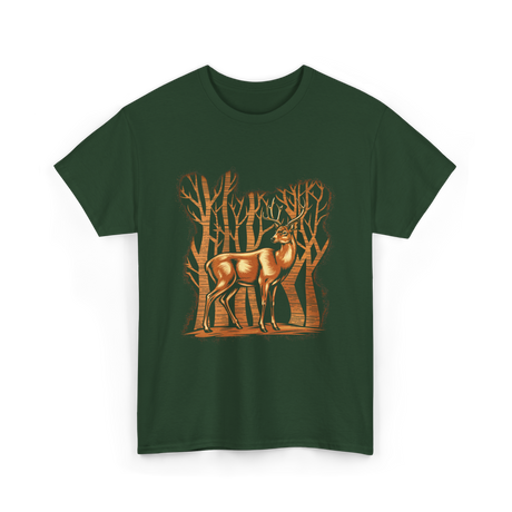 Deer Lover Deer Wildlife T-Shirt - Forest Green