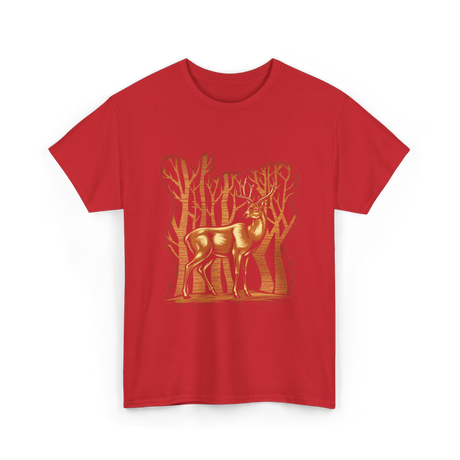 Deer Lover Deer Wildlife T-Shirt - Red