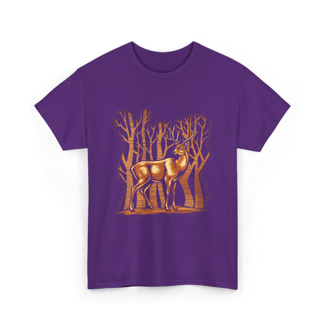 Deer Lover Deer Wildlife T-Shirt - Purple