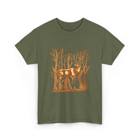 Deer Lover Deer Wildlife T-Shirt - Military Green