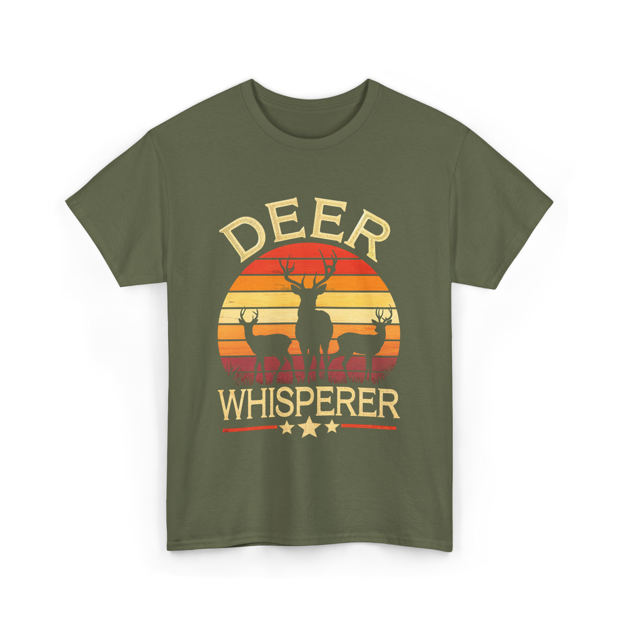 Deer Whisperer Hunter Hunting T-Shirt - Military Green