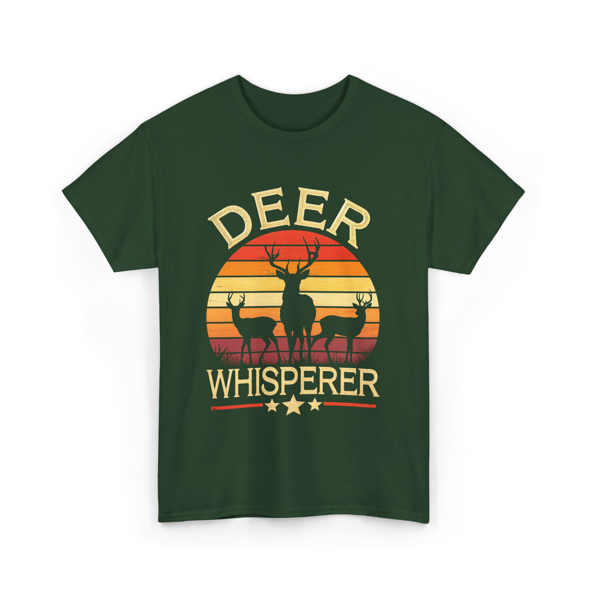 Deer Whisperer Hunter Hunting T-Shirt - Forest Green