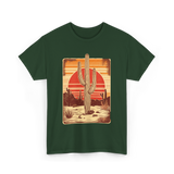 Desert Cactus Sunset Cactus T-Shirt - Forest Green