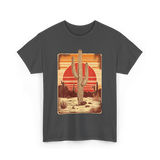 Desert Cactus Sunset Cactus T-Shirt - Dark Heather