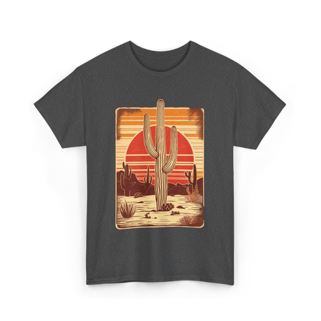 Desert Cactus Sunset Cactus T-Shirt - Dark Heather