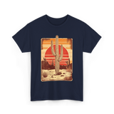 Desert Cactus Sunset Cactus T-Shirt - Navy