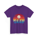 Desert Sunset Cactus Landscape T-Shirt - Purple