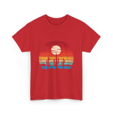 Desert Sunset Cactus Landscape T-Shirt - Red