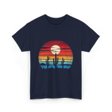 Desert Sunset Cactus Landscape T-Shirt - Navy