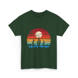 Desert Sunset Cactus Landscape T-Shirt - Forest Green