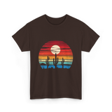 Desert Sunset Cactus Landscape T-Shirt - Dark Chocolate