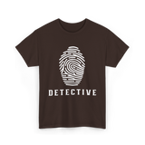 Detective Fingerprint Investigation Detective T-Shirt - Dark Chocolate