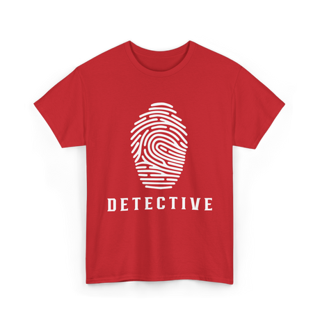 Detective Fingerprint Investigation Detective T-Shirt - Red