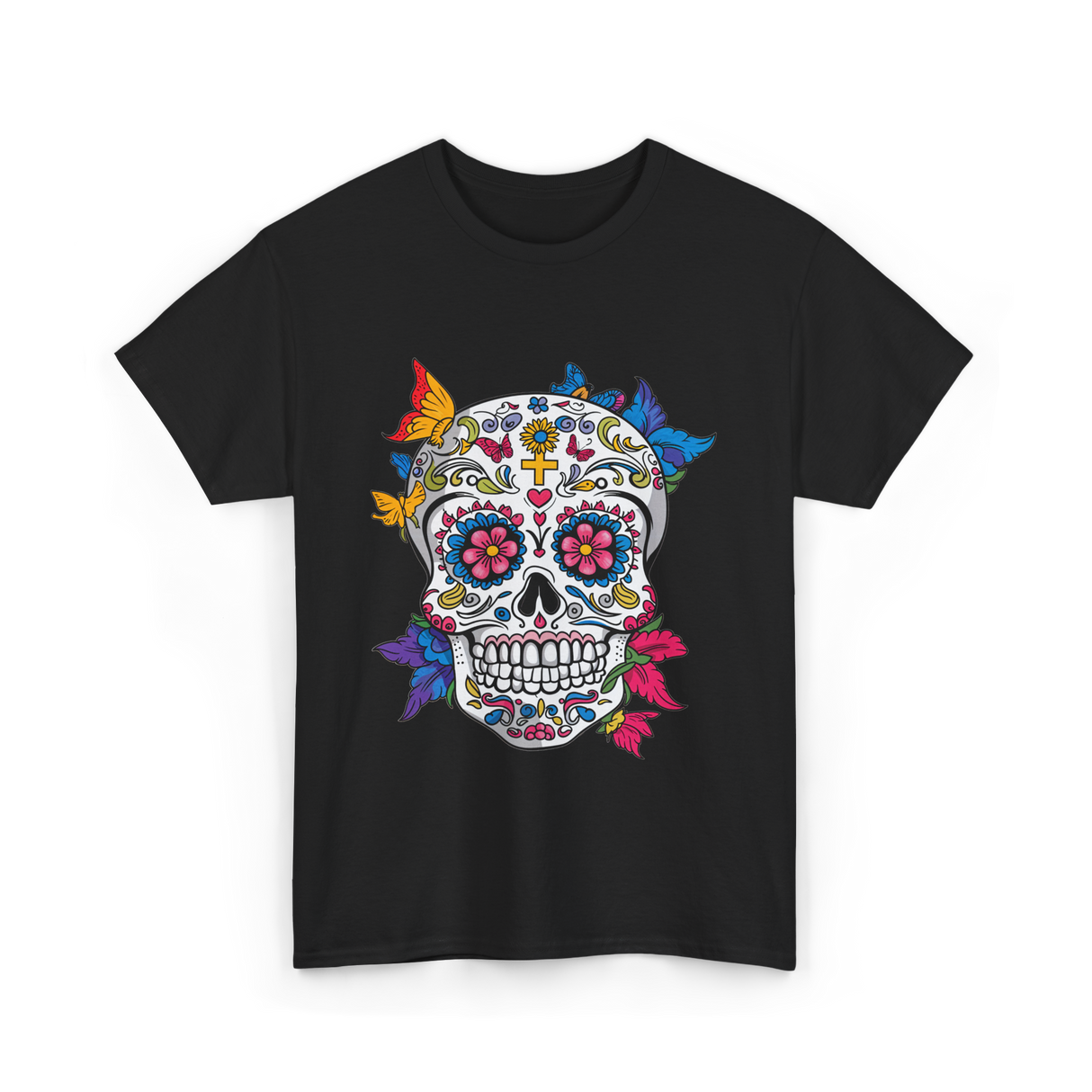 Dia de Los Muertos Sugar Skull T-Shirt - Black