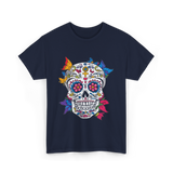 Dia de Los Muertos Sugar Skull T-Shirt - Navy