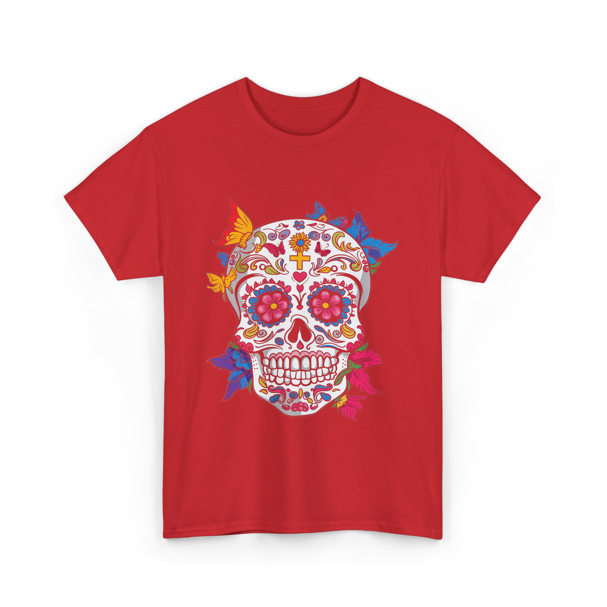 Dia de Los Muertos Sugar Skull T-Shirt - Red