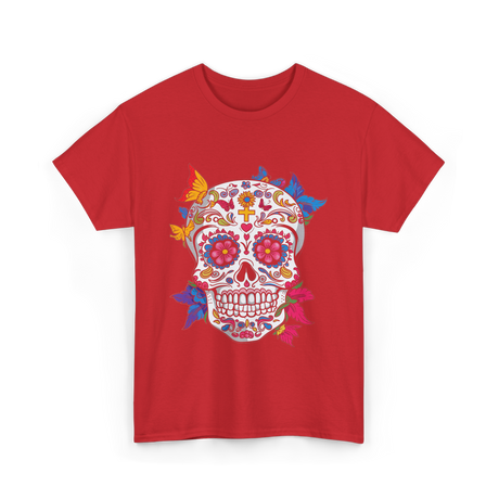 Dia de Los Muertos Sugar Skull T-Shirt - Red