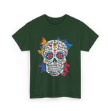 Dia de Los Muertos Sugar Skull T-Shirt - Forest Green