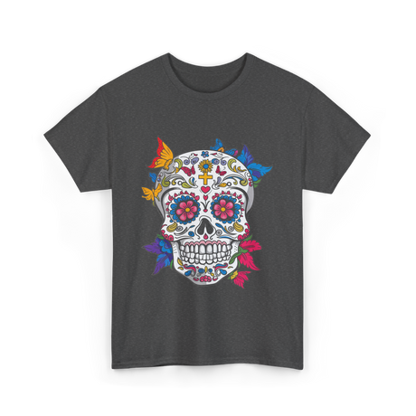 Dia de Los Muertos Sugar Skull T-Shirt - Dark Heather