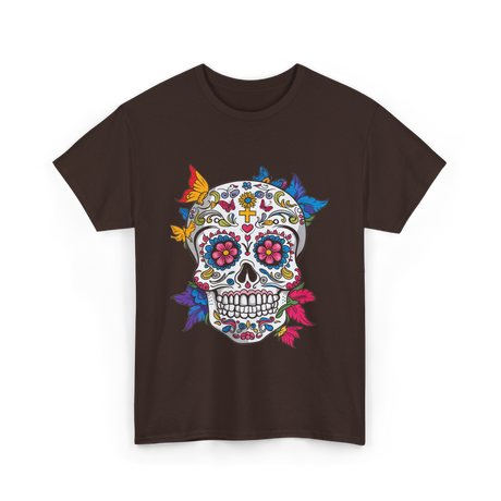 Dia de Los Muertos Sugar Skull T-Shirt - Dark Chocolate