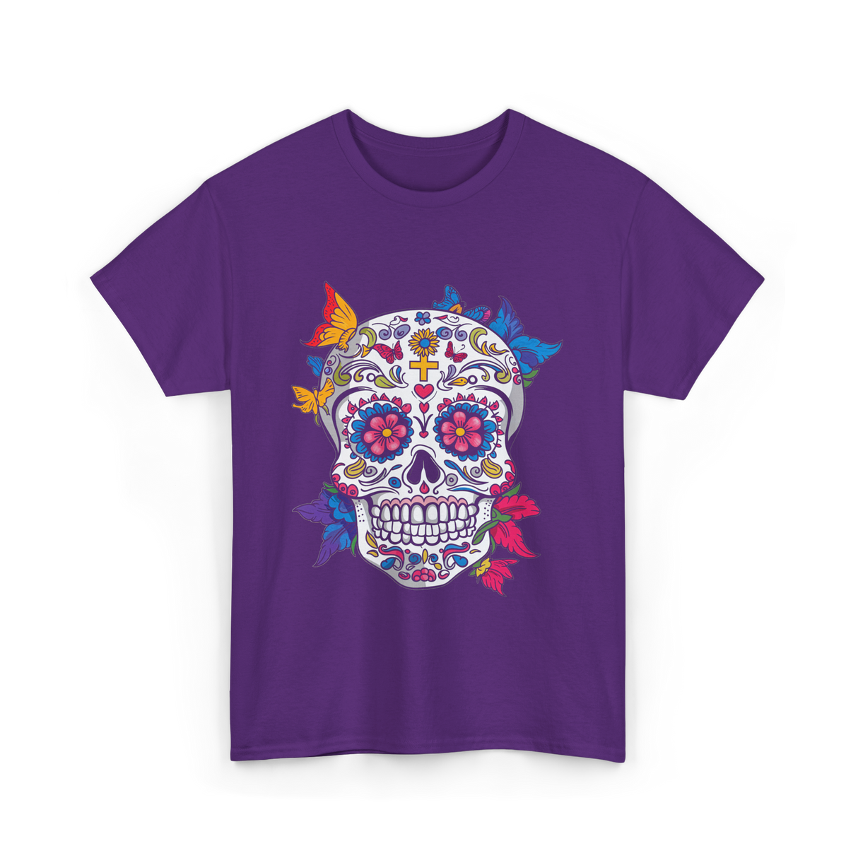 Dia de Los Muertos Sugar Skull T-Shirt - Purple