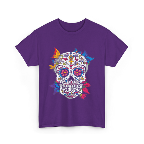 Dia de Los Muertos Sugar Skull T-Shirt - Purple