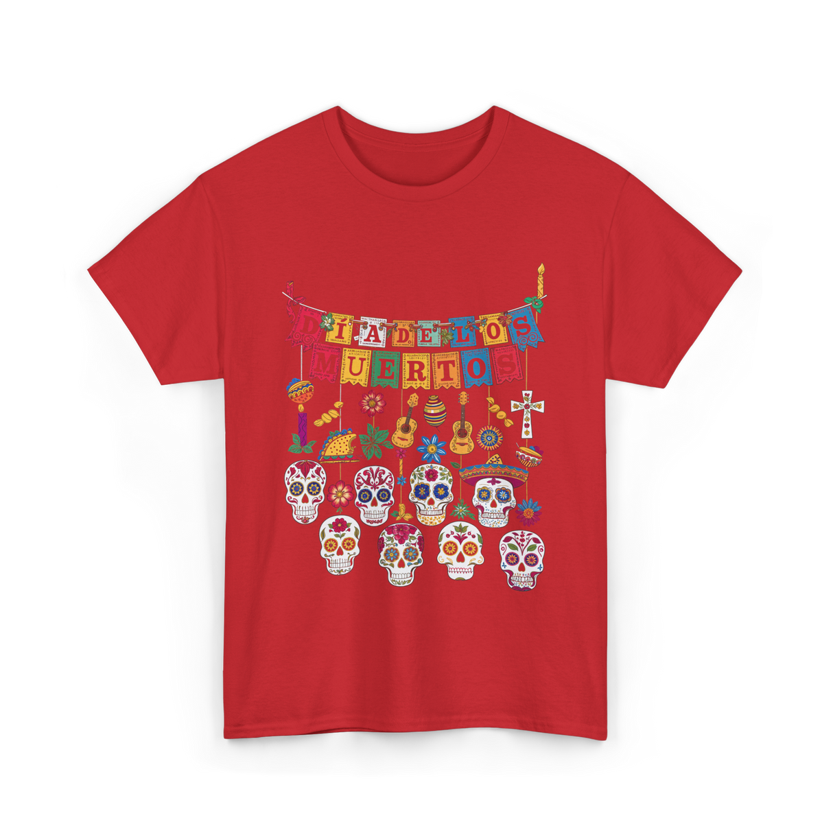 Dia De Los Muertos T-Shirt - Red