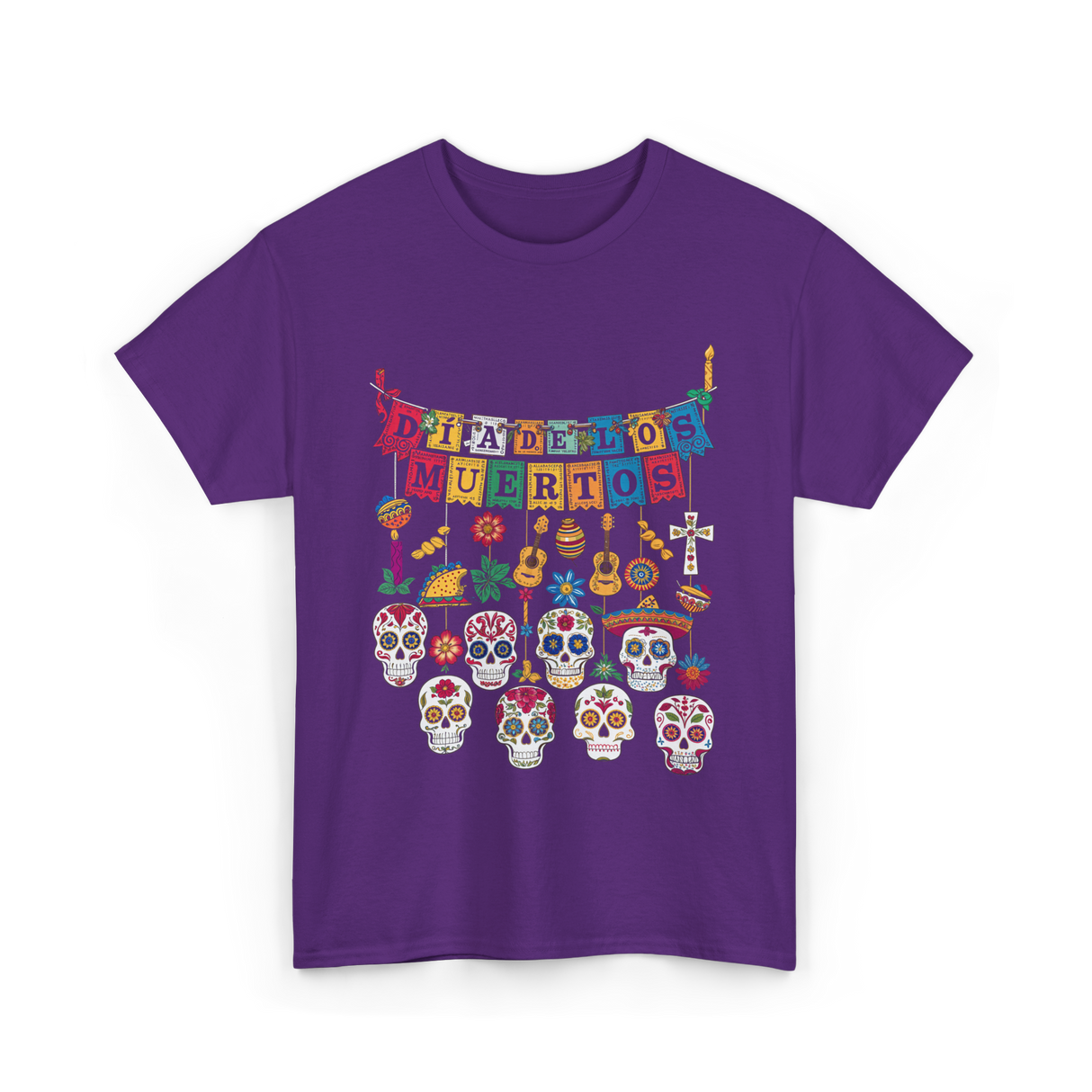 Dia De Los Muertos T-Shirt - Purple