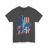 Dino Statue of Liberty Dinosaur T-Shirt - Dark Heather